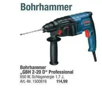 toom Baumarkt Bohrhammer Gbh 2-20d Professional Angebot