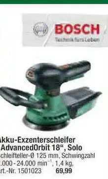 toom Baumarkt Bosch Akku-excenterschleifer Advancedorbit 18 Angebot