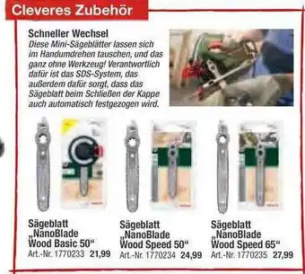 toom Baumarkt Sägeblatt „nanoblade Wood” Basic 50 Angebot