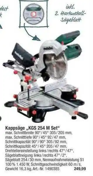 toom Baumarkt Kappsäge Kgs254m Set Angebot