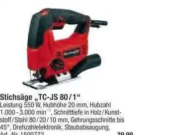 toom Baumarkt Stichsäge Tc-js 80.1 Angebot