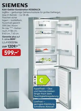 Galeria SIEMENS Kühl-Gefrier-Kombination KG36EALCA Angebot