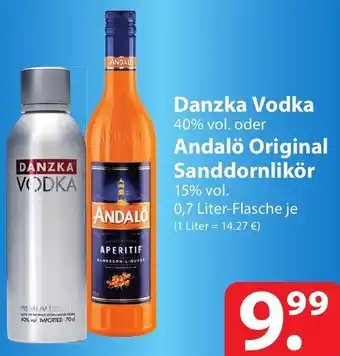 Famila Nord Ost Danzka Vodka oder Andalö Original Sanddornlikör 0,7 Liter-Flasche Angebot