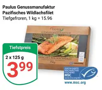 Globus Paulus Genussmanufaktur Pazifisches Wildlachsfilet Tiefgefroren, 2*125 g Angebot