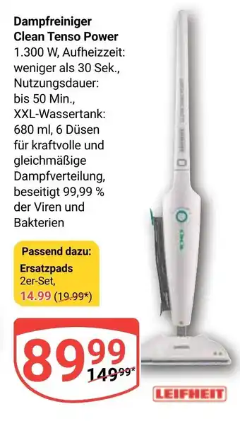 Globus LEIFHEIT Dampfreiniger Clean Tenso Power Angebot