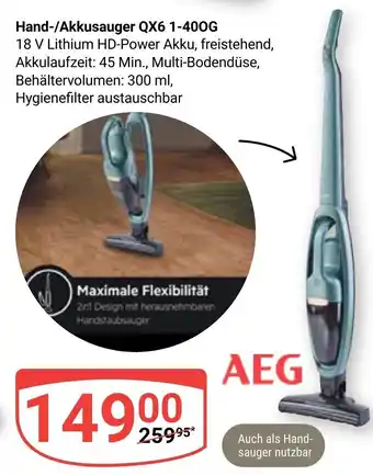 Globus AEG Hand-/Akkusauger QX6 1-400G Angebot