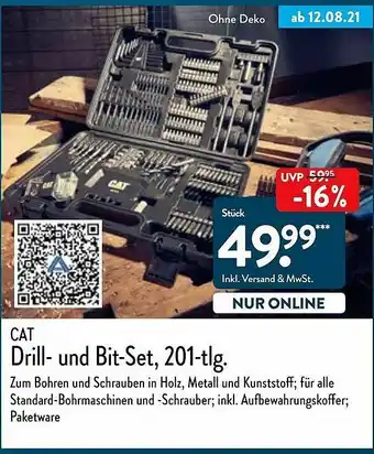 Aldi Nord Cat Drill- Und Bit-set, 201-tlg Angebot