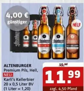 Getränke Quelle ALTENBURGER Premium Pils, Hell 20*500ml Angebot