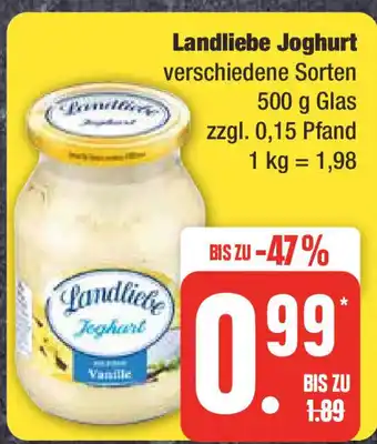 Edeka Landliebe Joghurt 500 g Glas Angebot