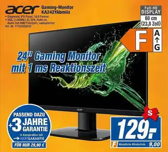 expert Techno Land Acer Gaming-monitor Ka242yabmiix Angebot