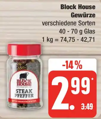 Edeka Block House Gewürze 40 - 70 g Glas Angebot