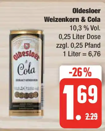 Edeka Oldesloer Weizenkorn & Cola 250ml Angebot