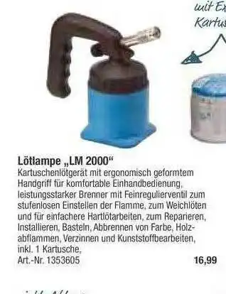 toom Baumarkt Lötlampe Lm2000 Angebot