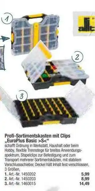 toom Baumarkt Profi-sortimentskasten Mit Clips „europlus Basic >S<” Angebot