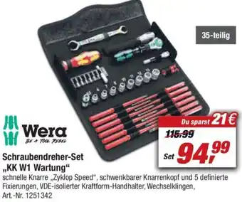 toom Baumarkt Wera Schraubendreher-Set ,,KK W1 Wartung" Angebot