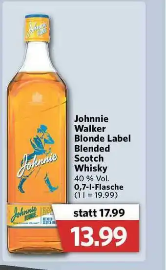 Combi Johnie Walker Blonde Label Blended Scotch Whisky Angebot