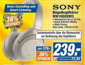 expert Octomedia Sony Bügelkopfhörer Wh1000xm3 Angebot