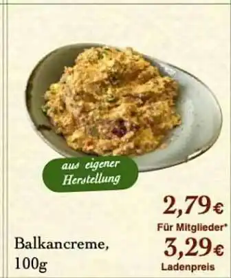 LPG Biomarkt Balkancreme Angebot