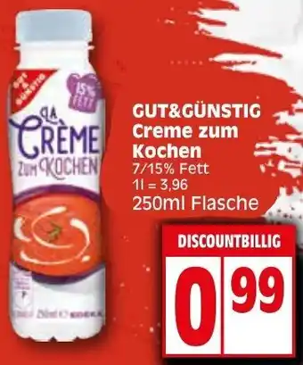 Elli Markt GUT&GÜNSTIG Creme zum Kochen 250ml Flasche Angebot