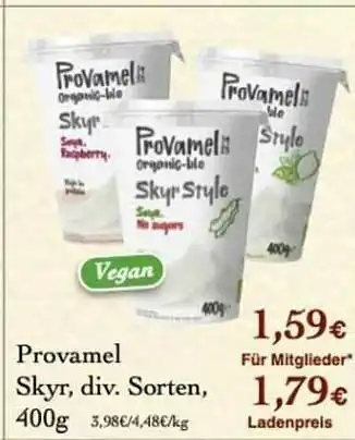 LPG Biomarkt Provamel Skyr Angebot