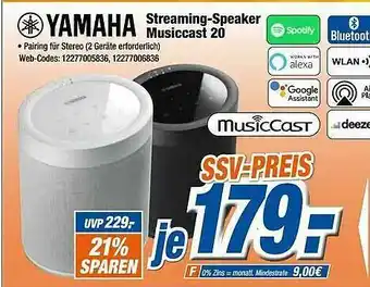 Expert Klein Yamaha Streaming-speaker Musiccast 20 Angebot