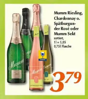 inkoop Mumm Riesling, Chardonnay O Spätburgunder Rosé Oder Mumm Sekt Angebot