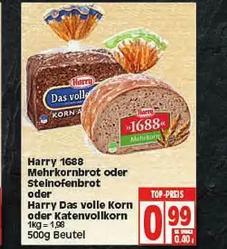 Elli Markt Harry 1688 Mehrkornbrot Oder Steinofenbrot Oder Harry Das Volle Korn Oder Katenvollkorn Angebot