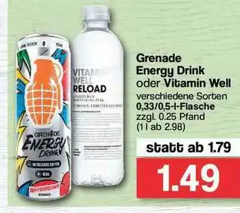 Famila Nord Ost Grenade Energy Drink Oder Vitamin Well Angebot