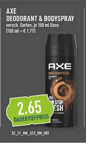 Marktkauf Axe Deodorant & Bodyspray Angebot