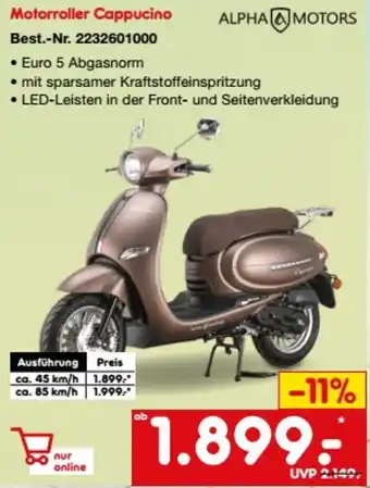 Netto Marken-Discount ALPHA MOTORS Motorroller Cappucino Angebot