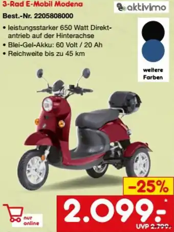 Netto Marken-Discount aktivimo 3-Rad E-Mobil Modena Angebot