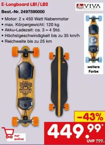 Netto Marken-Discount VIVA E-Longboard LB1/LB2 Angebot