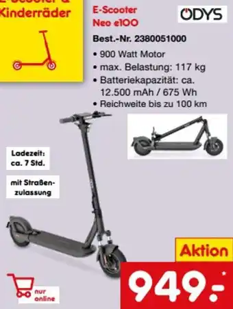 Netto Marken-Discount ODYS E-Scooter Neo e100 Angebot