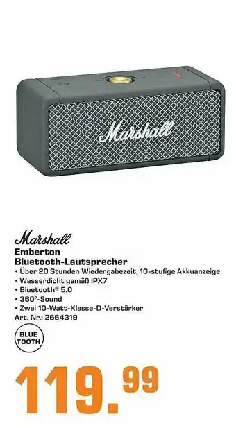 Saturn Marshall Emberton Bluetooth Lautsprecher Angebot