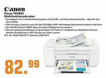 Saturn Canon Pixma Tr4551 Multifunktionsdrucker Angebot