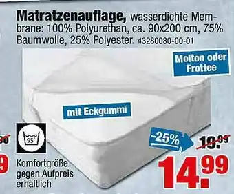 SB Lagerkauf Matratzenauflage Angebot