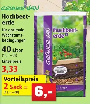 Thomas Philipps GRÜNER JAN Hochbeeterde 40 Liter Angebot