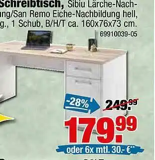 SB Lagerkauf Schreibtisch Angebot