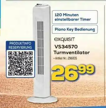 Euronics Berlet Exquisit Vs34570 Turmventilator Angebot