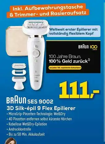 Euronics XXL Braun Ses9002 3d Silk-épil 9 Flex Epilierer Angebot