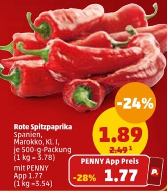 PENNY Rote Spitzpaprika 500 g Packung Angebot