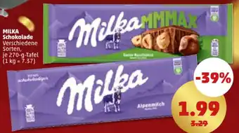 PENNY MILKA Schokolade 270 g Tafel Angebot