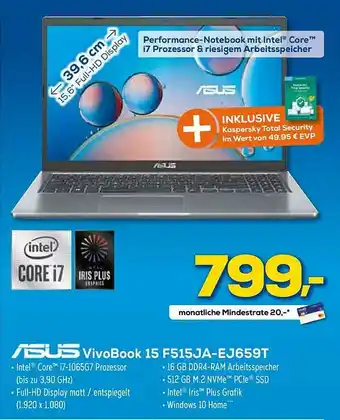 Euronics XXL Asus Vivobook 15 F515ja-ej659t Angebot