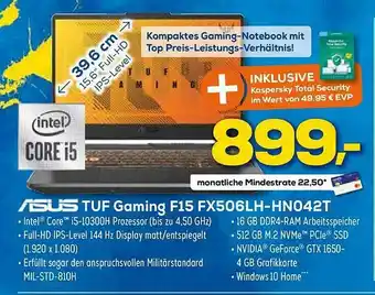 Euronics XXL Asus Tuf Gaming F15 Fx-506lh-hn042t Angebot