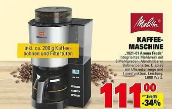 Marktkauf Melitta Kaffeemaschine 1021-01 Aroma Fresh Angebot