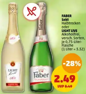 PENNY FABER Sekt oder LIGHT LIVE Alkoholfrei 0,75-Liter-Flasche Angebot