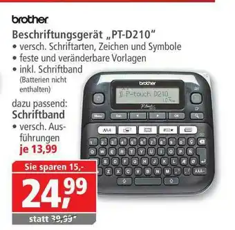 Pfennigpfeiffer Brother Beschiftungsgerät „PT-D210” Angebot