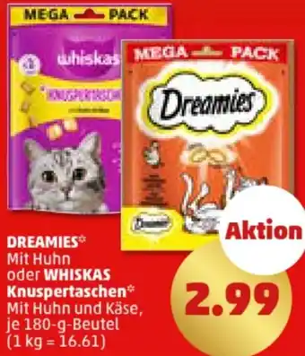 PENNY DREAMIES oder WHISKAS Knuspertaschen 180-g-Beutel Angebot