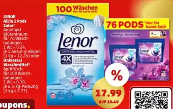 PENNY LENOR All in 1 Pods Color oder Universal Waschmittel Angebot