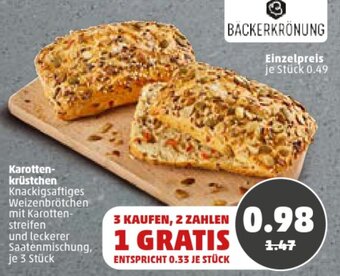 PENNY BACKERKRÖNUNG Karottenkrüstchen Angebot